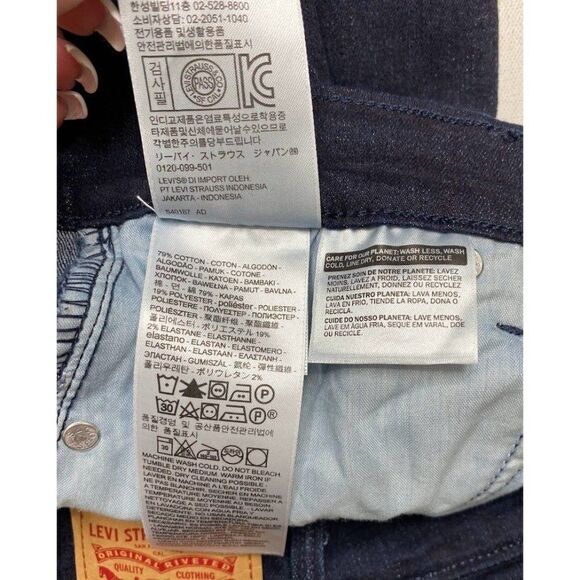 Levi's 505 Straight Jeans Women's 26 Short Dark Navy Blue Super-Stretch Mid-Rise - Picture 11 of 12